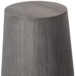 Goldoma 18-inch solid wood round end table in ebony distressed finish