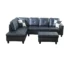 Goldoma Modern L-Shape Leather Sectional Sofa with Pull Out Sleeper