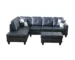 Goldoma Modern L-Shape Leather Sectional Sofa with Pull Out Sleeper
