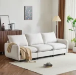 Goldoma modular L-shaped sectional sofa set with ottoman in fabric upholstery, foldable and eco-friendly design for living room