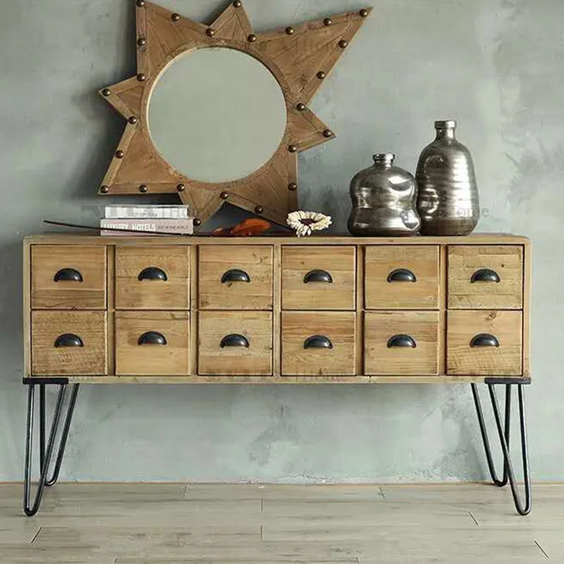 Hca2b2530fba847e49ff918c2121a2830i.webp Goldoma midcentury modern solid wood storage cabinet with 5 drawers in a living room