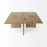 Goldoma 34" Natural Wood Coffee Table – Sturdy Rectangular Living Room Table – styled in a modern Living Room Tables setting