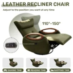 Electric Power Recliner Sofa Modern Design 260 Swivel Rocking Technical Leather Oak Armrests Durable Eco-Friendly Living Room - Image 2