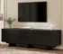 Goldoma Rustic Wood TV Stand for TVs up to 75" with Wavy Door and Storage