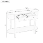 Living Room Cabinets with Curved Design and Smooth Glaze for Entryways, Living Rooms and Hallways (Navy) - Image 6