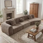 Modern High-Density Sponge Wood Legs Fabric Sectional Sofa Modular for Living Room or Hotel for Apartment Use