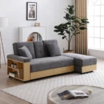 Modern Convertible Reclining Sleeper Sofa Multifunctional Double Folding Sofa Bed Storage Ottoman Box Drawer Living Room Hotel - Image 3