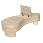 Goldoma modern irregular coffee table with flip top and hidden storage in a living room