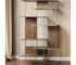 Goldoma 75" Six-Tier Metal and Wood Bookcase in Brown and Silver