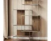 Goldoma 75" Six-Tier Metal and Wood Bookcase in Brown and Silver