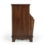 Goldoma rustic end table with drawer and magazine rack in cherry brown distressed finish