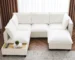 Goldoma Cloud Convertible Chenille Sectional Sofa Bed Set - Modular U-Shape for Living Room, Dark Gray