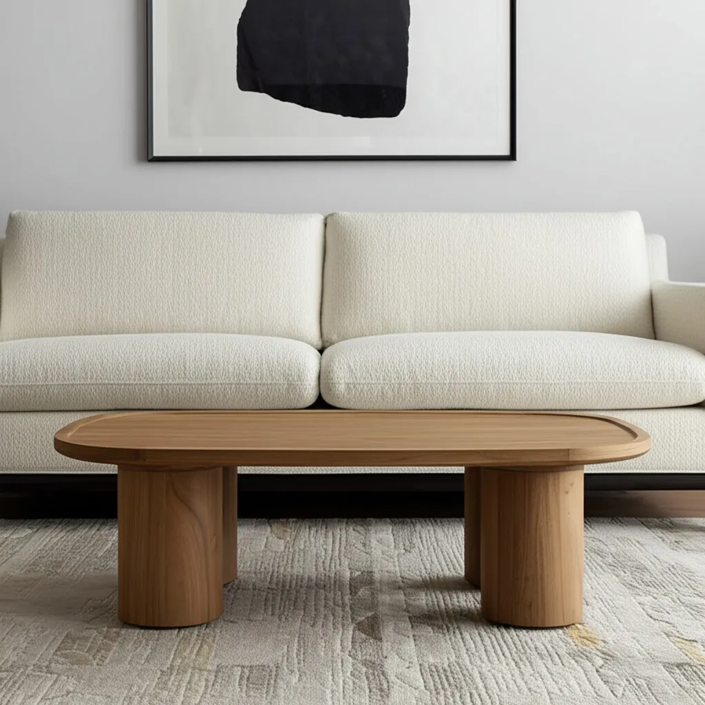Hd15be89be92a4705929dedaacaaeb1fe6.webp Goldoma 55-inch solid wood oval coffee table in natural finish, a large Scandinavian-inspired coffee table for living room