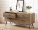 Goldoma 4-Drawer TV Cabinet - Rustic Walnut Wood Dresser for Living Room & Bedroom