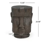 Moai head side table outdoor Easter Island decor by Goldoma