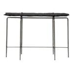 Goldoma Contemporary Six Leg Slate Console Table in black and silver for entryway