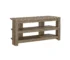 Goldoma 42-Inch Black and Gray Open Shelving TV Stand – Solid Wood Foldable Media Console
