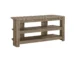 Goldoma 42-Inch Black and Gray Open Shelving TV Stand – Solid Wood Foldable Media Console