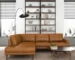 Goldoma Modern L-Shaped Left-Facing Sectional Sofa Bed in Tan PU Leather