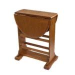 21" HMS Brown Solid Wood Oval Drop Leaf End Table for Living Room Furniture - Image 2