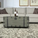 22" HMS Brown Reclaimed Wood Distressed Trunk Style Coffee Table