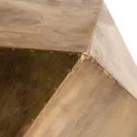 Goldoma 19 inch distressed brass square block end table in living room