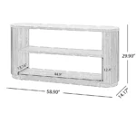Goldoma solid wood console table with open shelves in a modern entryway