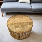 HMS 34" Natural Solid Wood Round Bunching Coffee Table