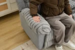 Goldoma Corduroy L-Shape Modular Sofa with Wireless Charger - modern sectional sofa in living room