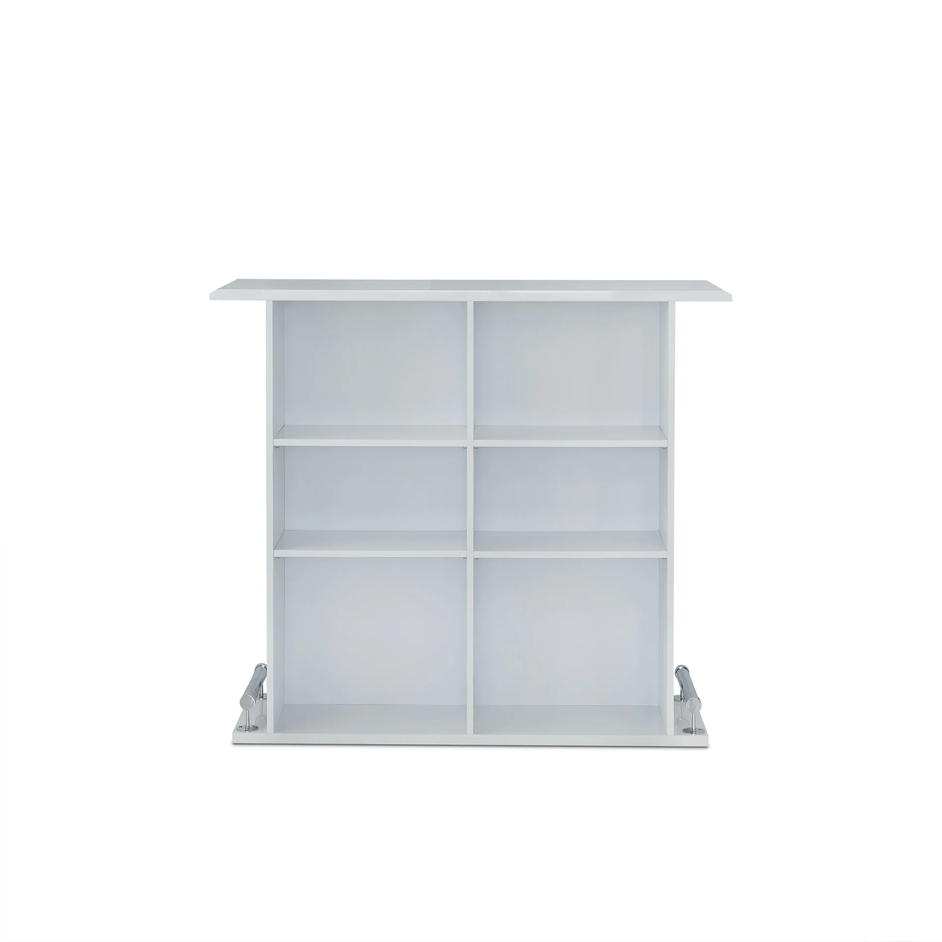 Hd7dd2b9b12ab4fbc8f911535376544b6h.webp Goldoma 47-inch white rectangular bar table with shelves in high-gloss finish