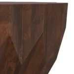 Goldoma solid mango wood coffee table in walnut finish on living room floor