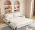 Goldoma 3-in-1 Convertible Reclining Foldable Modern Sleeper Sofa Multi-Functional Velvet Loveseat Bed