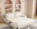 Goldoma 3-in-1 Convertible Reclining Foldable Modern Sleeper Sofa Multi-Functional Velvet Loveseat Bed