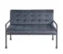 Goldoma 51" Gray Velvet Loveseat Chesterfield Sectional Sofa Set for Living Room or Apartment