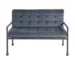 Goldoma 51" Gray Velvet Loveseat Chesterfield Sectional Sofa Set for Living Room or Apartment