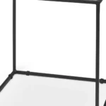 White and black marble end table with metal frame - modern 20 inch square accent table for living room