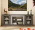 Goldoma 70" Modern TV Stand with Faux Stone Finish and Storage