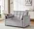 Goldoma Velvet Loveseat Sleeper Sofa Bed with Side Table and Reclining Backrest