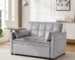 Goldoma Velvet Loveseat Sleeper Sofa Bed with Side Table and Reclining Backrest