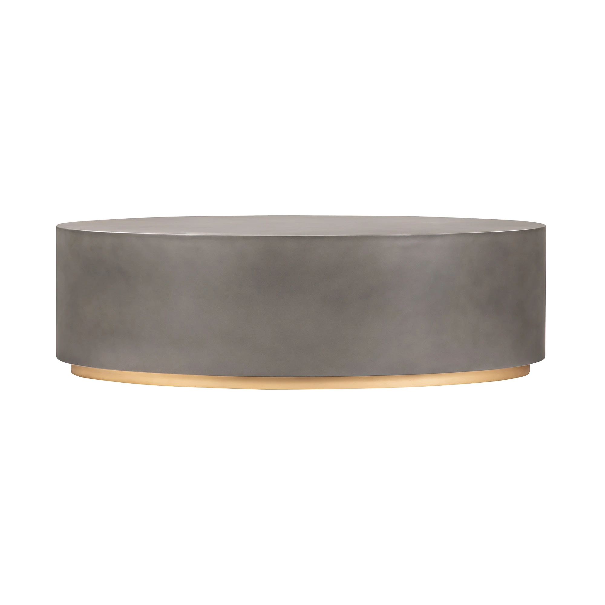 Hdb8859eb434e492d8b4776578c0ef1433.webp Goldoma 28 inch gray and brass oval coffee table with concrete top in a modern living room
