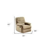 Goldoma 35 inch beige microfiber recliner with ergonomic support and easy recline lever