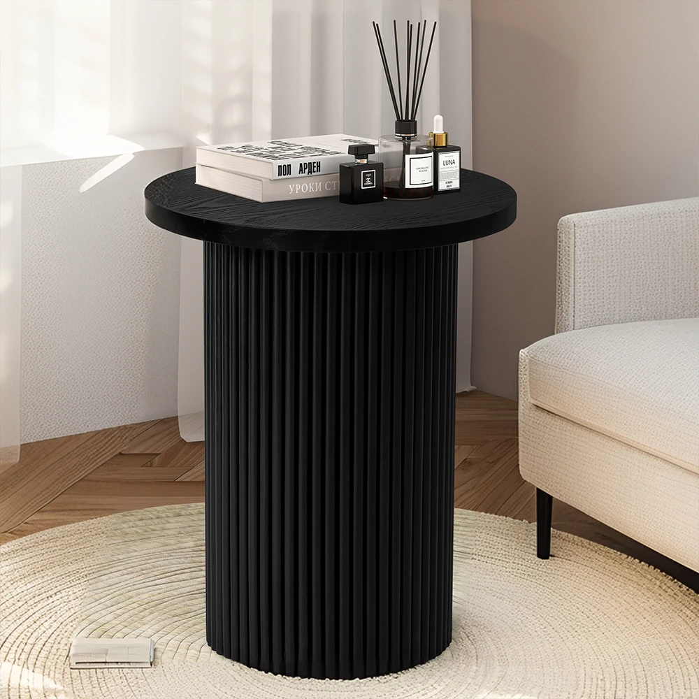 Hdc87c5493227456cafc76e9386c8714fE.webp Goldoma 22 inch pedestal round end table handcrafted wood coffee table in black