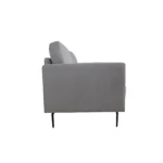 Goldoma 61-inch light gray and black linen loveseat sectional with cushion back and square arms