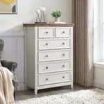 Goldoma modern solid wood 6 drawer dresser in bedroom with adjustable height