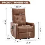 Goldoma Power Lift Recliner with massage and heat for elderly, heavy duty PU leather electric lift chair