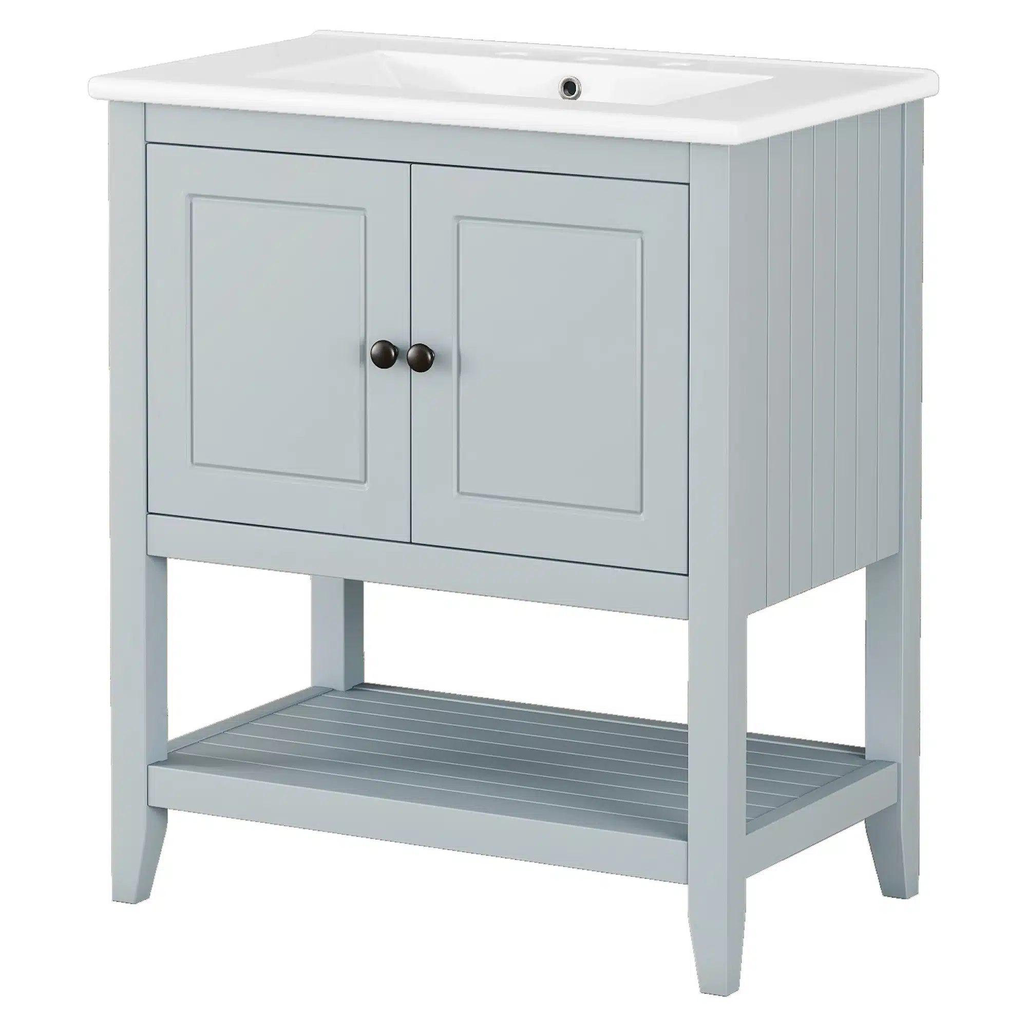 Goldoma 30" Modern Bathroom Vanity with Ceramic Sink and Solid Wood Frame
