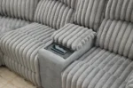 Goldoma Corduroy L-Shape Modular Sofa with Wireless Charger - modern sectional sofa in living room