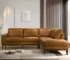 Goldoma London PU Leather Right Facing Convertible Sectional Sofa Bed
