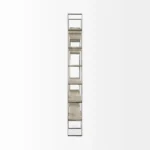 Goldoma Natural Iron and Solid Wood 6 Tier Bookcase in a living room