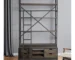Goldoma 94-Inch 4-Tier Ladder Bookcase, Brown Metal and Wood